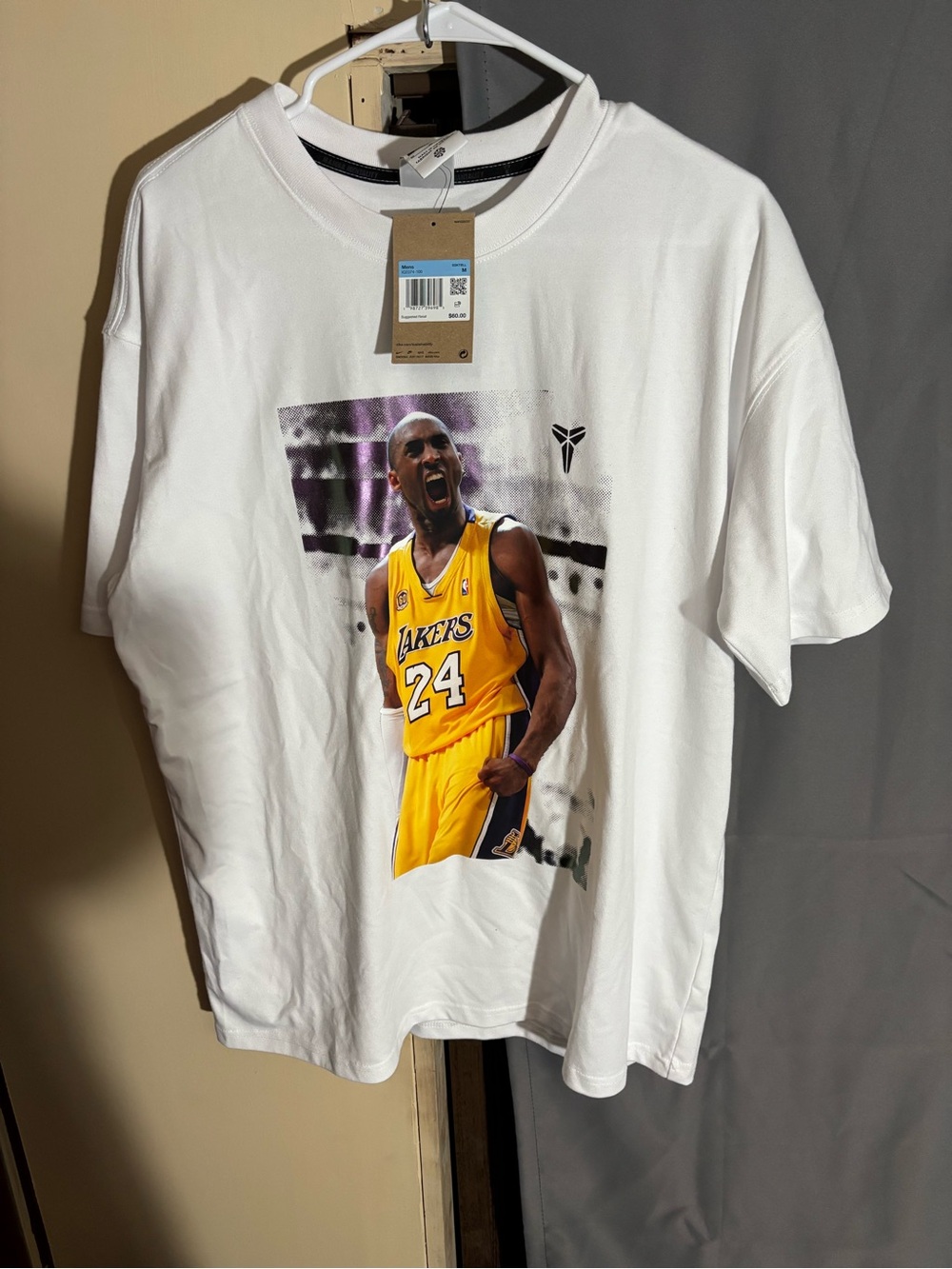 Nike White Short-Sleeve Kobe Bryant Graphic Tee with Yellow Print